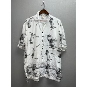Vintage Curacao Button Up Shirt Island Expressions Dutch Caribbean Island Tee 2X